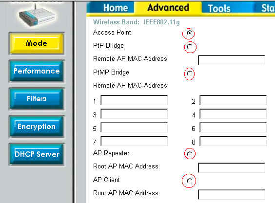 mode de fonctionnement du DWL2100AP sans fils