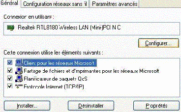 configuration client rseau sans fils 802.11 G+