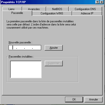 Configuration passerelle