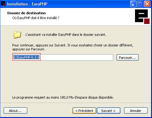 comment installer easyphp